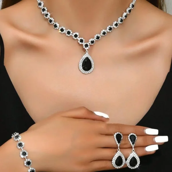 Luxury Silver-Plated Emerald Green Necklace & Earring Set for Women – Premium CZ Stones | Bridal, Party & Reception Jewellery