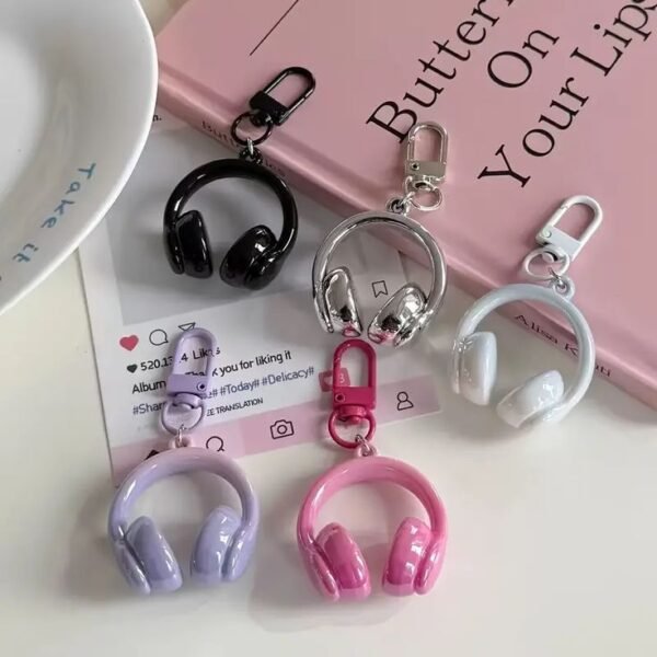 Cute 3D Headphone Keychain for Girls & Boys – Trendy Mini Headset Keyring | Aesthetic Bag Charm / Gift Accessory
